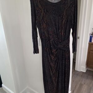 Joie Black and Brown Long Sleeve Dress